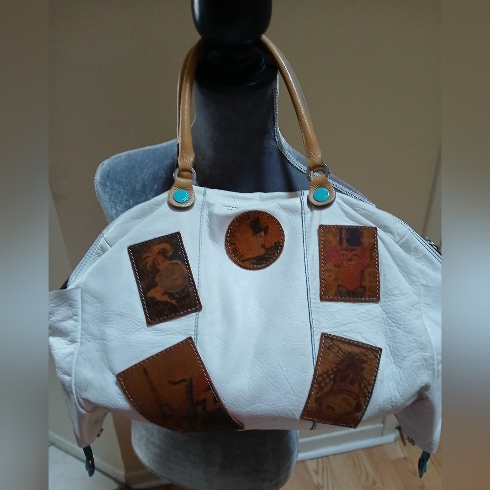 Gabs Leather World Travel Stamp Satchel Bag